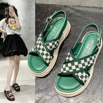 fashion Shoes Slippers Casual Slippers Women Thick Sole Luxurious Soft Summer 2024 Flat Sole Casual Fashion Basic Rubber 35 бежевый