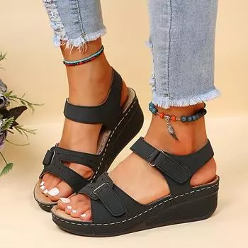 fashion Shoes Woman Casual Women Fish Mouth Non-slip Platform Wedge High Heels Black Clog Sexy Thick Bottom Women s Sandals 39 35 чёрный