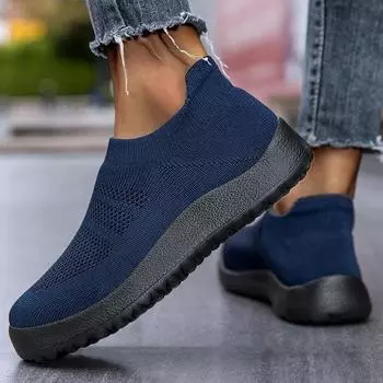 fashion Shoes Women Slip On Sneakers Stretch Fabric Casual Zapatillas Mujer 2024 Vulcanize Shoes Women Loafers Women s Sports Sneaker 36 белый