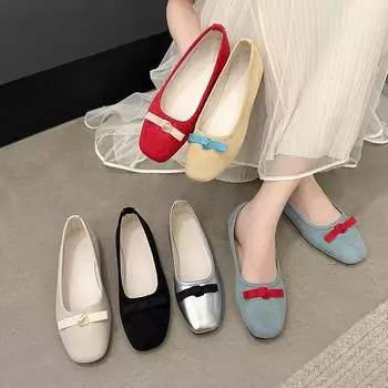 Fashion Shoes Women Summer 2024 Ballet Flats Loafers Barefoot Woman Casual Sneaker Slip-on Cute Elegant Comfortable Cheap Free Delivery 35 серебряный