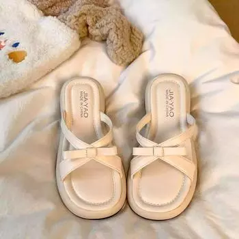 Fashion silver slippers women s new one-word drag spring and summer niche outer wear platform sandals with skirt cool slippers 35