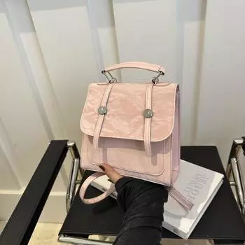 Модный простой многофункциональный портативный рюкзак в стиле колледжа, персонализированный рюкзак для отдыха в иностранном стиле 2024 года через плечо Without pendant чёрный