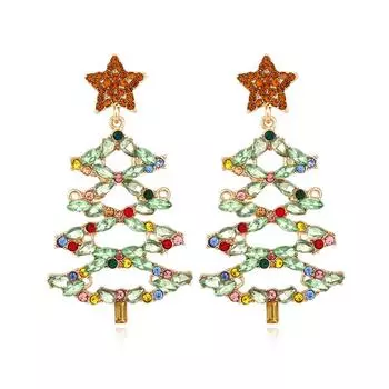 Fashion Simple High-end Christmas Tree Earrings Light Casual Christmas Versatile Style Temperam M6Q1 A-One size