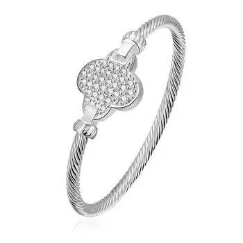 Fashion Simple Open Bracelet Trend Bracelet 925 Silver Plated Women s T-shaped Bracelet