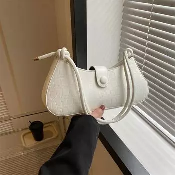 Модная простая сумка через плечо весна-лето, новая повседневная популярная женская сумка через плечо в корейском стиле, текстурированная сумка-мессенджер (20cm<Max Length<30cm)