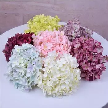 Fashion Simulation Round Broken Hydrangea Flower Head DIY Wedding Hydrangea Flower Head Artificial Flower Decoration Flower розовый