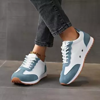 Fashion single shoes women s 2024 new breathable comfortable casual shoes niche design sports shoes tide 36 павлин голубой