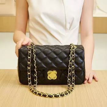 Модная сумка через плечо на одно плечо под мышкой Женская сумка-цепочка с полным бриллиантовым покрытием Летняя сумка кроссбоди Маленькая квадратная простая чёрный
