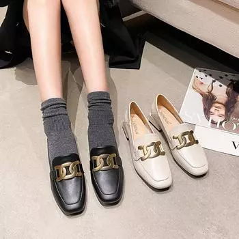 Fashion Size 33-43 Women Mules Low Heels Shoes Female PU Leather Brand Design Soft Comfortable Black Beige Slip On Footwear 33 чёрный