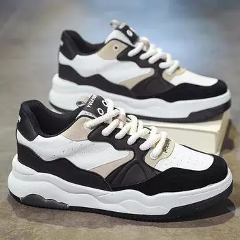 Fashion Skateboard Casual Sneaker Men s Autumn Sneakers Round Toe Fashion Leather Shoes Non-slip Shoes Soft and Comfortable 39 зелёный