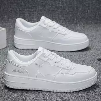 Fashion Skateboard Male Sneakers Men s Sneakers Loafers Non-slip Shoes for Men Sports and Leisure Men s Casual Shoes Thick Bottom New 39 белый