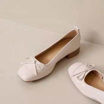 Модные женские балетки Slip On Fashion Shallow Butterfly-knot Ladies Comfort Soft Sole Dress Ballerina Shoes 35 бежевый