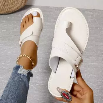 Fashion Slippers Women Summer Outwear Large Size Women s Slippers Belt Buckle Fashionable Flat Bottomed Casual Sandals Flip Flops Women 36 коричневый