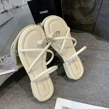 Модные тапочки женские летние квадратные каблуки шлепанцы модные резиновые шлепанцы Med Shoes сланцевые женские пляжные пантофли Block роскошные гавайские 35 чёрный