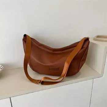 Fashion small bag women s 2024 spring new casual solid color texture shoulder messenger bag Mori simple tote bag белый