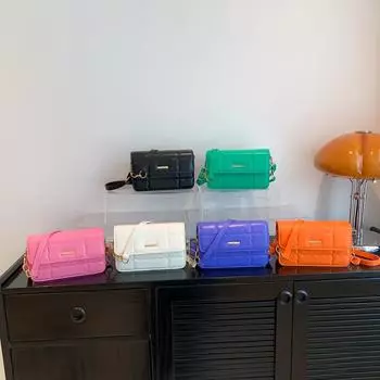 Модная маленькая квадратная сумка женская сумка 2024 новая универсальная нишевая простая сумка корейская версия ретро сумка через плечо сумка-мессенджер знаменитости в Интернете оранжевый