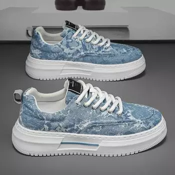 Fashion Sneaker Casual Men Designer Board Shoes Fashion Casual Microfiber Leather Canvas Breathable Height Increased Flat Platform Shoes 39 зелёный