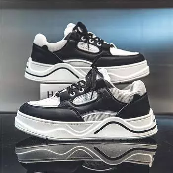 Fashion Sneaker Loafers Casual Shoe Men s Casual Shoes Sports and Leisure Men s Autumn Sneakers Skateboard Leather Shoes Mid-top New 39