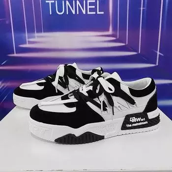 fashion Sneakers Mens Shoes Designer Men Casual Shoes Trend Two-tone Lace Up Platform Student Shoes Male Vulcanized Zapatillas De Hombre 39