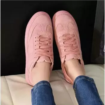 Fashion sneakers Women casual low top leather shoes lightweight white Pink Shoes Breathable Creepers Platform flats Shoes 2024 4 белый
