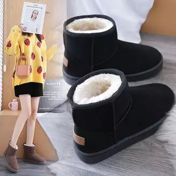 Fashion Snow Boots Black Grey Brown Winter High-top Snow Boots Women s Shoes Cotton Shoes All Match Casual Shoes Warm and Thick 37 хаки