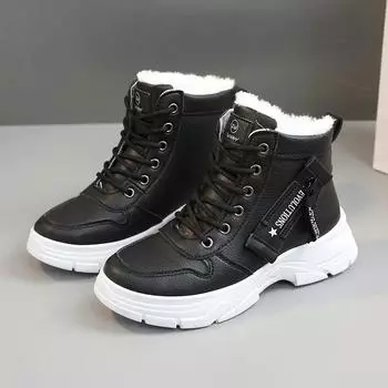 Модные зимние ботинки для женщин, зимние удобные не силиконовые повседневные высокие туфли, женские теплые кроссовки на платформе, большой размер 44, ботильоны 35 белый