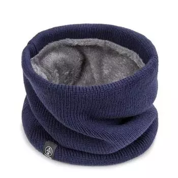 Fashion Soft Knitted Neck Warmer Thickened Lining Keep Warm Neck Scarves Wool Fur Sport Scarf Winter серый