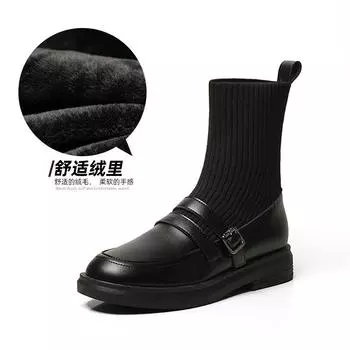 fashion Soft Leather Ankle Boots Women s British Style Autumn and Winter Boots 2024 New Casual Women Shoes Short Boots Woman Fashion 35