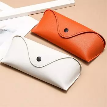 Fashion Soft Leather Eyeglasses Bag Snap Eyeglasses Case Speculation Plate Pressure-resistant Sun Static Case розовый