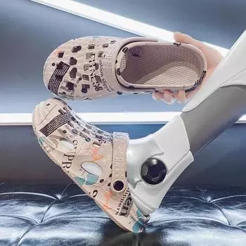 Fashion Soft Men s Slippers Light Garden Shoes Men Breathable Women s Casual Shoes Men Summer Mens Beach Shoes Comfortable Tennis Shoes 39 чёрный