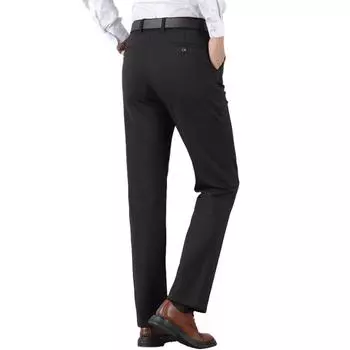 Fashion Solid-coloured Trousers Men s Summer Thin Section Business Casual Suit Trousers Loose Straight Large Size Elastic Trousers 29