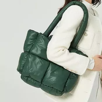 Модная космическая хлопковая сумка-тоут дизайнерские мягкие сумки на плечо для женщин роскошная нейлоновая пуховая хлопковая сумка через плечо