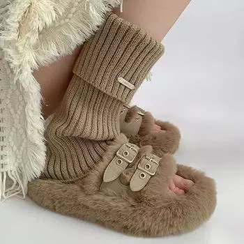 Fashion Sports Leisure Warm Mid-Tube Stacked Socks For Women A4