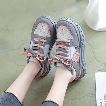 Fashion Sports Woman Footwear Running High on Platform Athletic Lace Up Shoes for Women Whit Sneakers Korean Cheap Autumn Walking Light 35