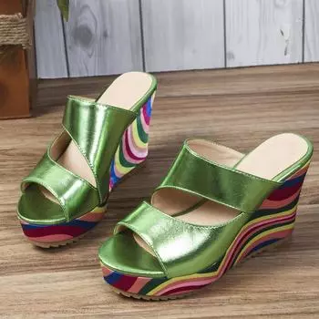 Модные весенние и осенние новые модные босоножки на высоком каблуке с круглым носком, пляжные тапочки высокого качества с рыбьим ртом 36 серебряный