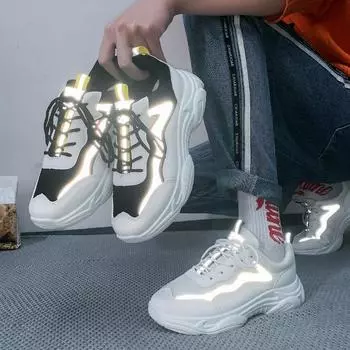 Fashion Spring and Autumn Women Fashion Casual Shoes Round Toe Lace Up Ladies Casual Sneakers Mixed Colors Unisex Flat Shoes 5 белый