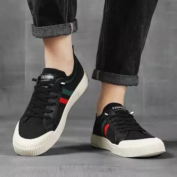 Fashion Spring and summer flying woven fabric breathable men s shoes board shoes 39