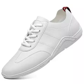 Fashion Spring Autumn Casual Soft Leather Shoes for Men Fashion New Designer Solid Color Sneakers Male Men s Business Loafers Shoes 38 белый