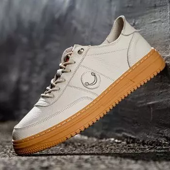 Fashion Spring Autumn Cow Leather Board Shoes for Men Fashion Casual Soft-soled Men s Sneakers Designer Sports Zapatos Para Hombre 38