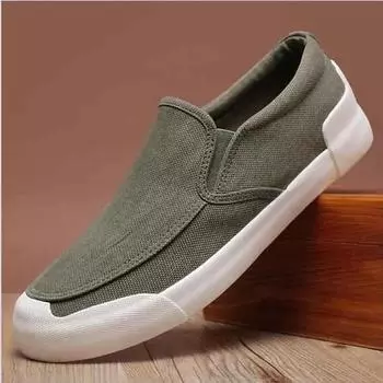 Fashion Spring autumn Fashion Men Canvas Shoes Espadrilles Men Casual Slip on Breathable Loafers Men Flats Shoe Zapatos Hombre 698 6.5 хаки