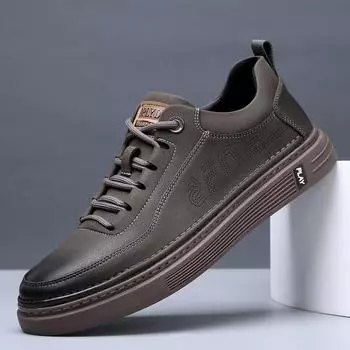 Модные весенне-осенние модные мужские кроссовки из кожи с толстой подошвой, дизайнерские новые дышащие кроссовки для бега на открытом воздухе 38