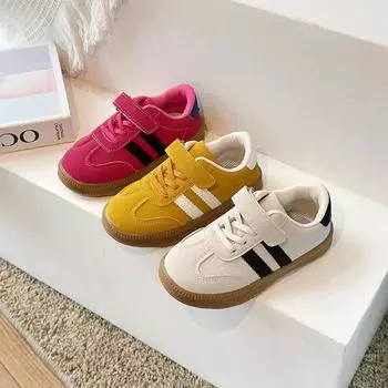 Fashion Spring Autumn New Children Casual Sneakers Boys Girls Leather De Training Sports Shoes Baby Kids Soft Walking Flat Shoes 26 красный