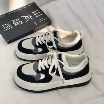 Fashion Spring Autumn New Designer Sports Sneakers for Women Korean Fashion Casual Board Platform Luxury Shoes Woman Zapatos Mujer 35 чёрный