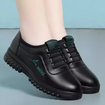 мода весна осень женские нескользящие мягкие удобные туфли-оксфорды повседневные легкие кроссовки из мягкой кожи 35(Foot22.5cm)