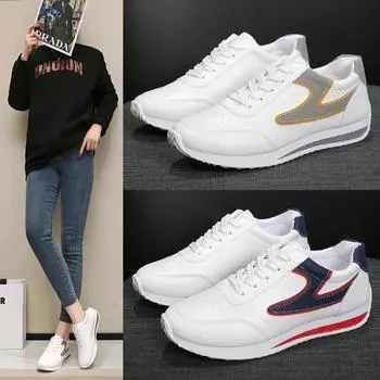 fashion Spring New Women Leather Pu Sneakers Woman Small White Shoes Fashion Comfort Sneakers All-match Lightweight Casual Running Shoes 35