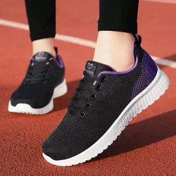 Fashion Spring Summer Woman Running Sneakers Mesh Casual Shoes Breathable Women Casual Sneakers Shoes Flat Trainers Zapatillas Mujer 35 серый