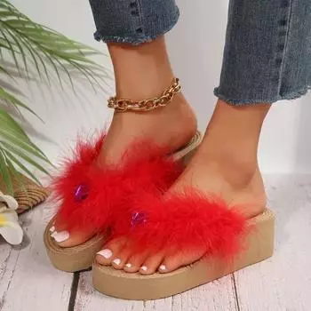 Модные женские тапочки весна-лето толстые женские теплые тапочки размер 9 шлепанцы домашние тапочки для женщин пуховые сандалии женские 36 зелёный