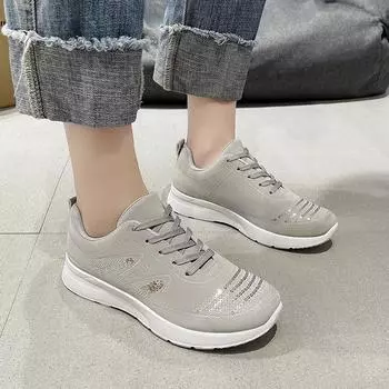 Fashion Spring Women s Casual Shoes New Lace Up Platform Shoes for Women Outdoor Durable Women s Sneakers Fashion Light Waking Shoes 36 чёрный