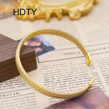 Fashion stainless steel new woven bracelet plated with 18k gold temperament versatile opening bracelet bracelet fashion золотой