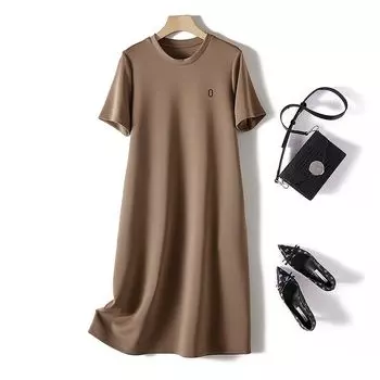 Fashion Straight-leg Space Cotton Casual Belly-Covering Dress